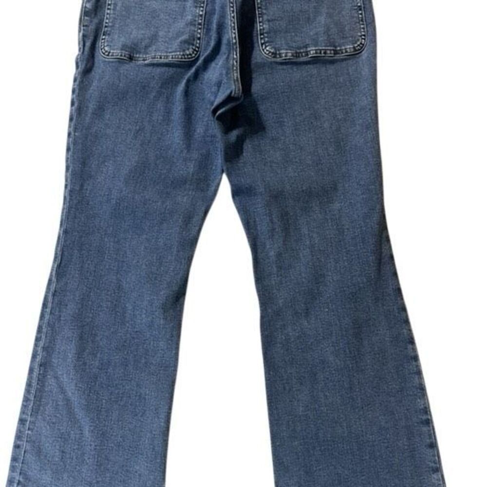 Madewell Women's Blue Mid-rise Zip Fly Kick Out Bootcut Denim Jeans Size 31